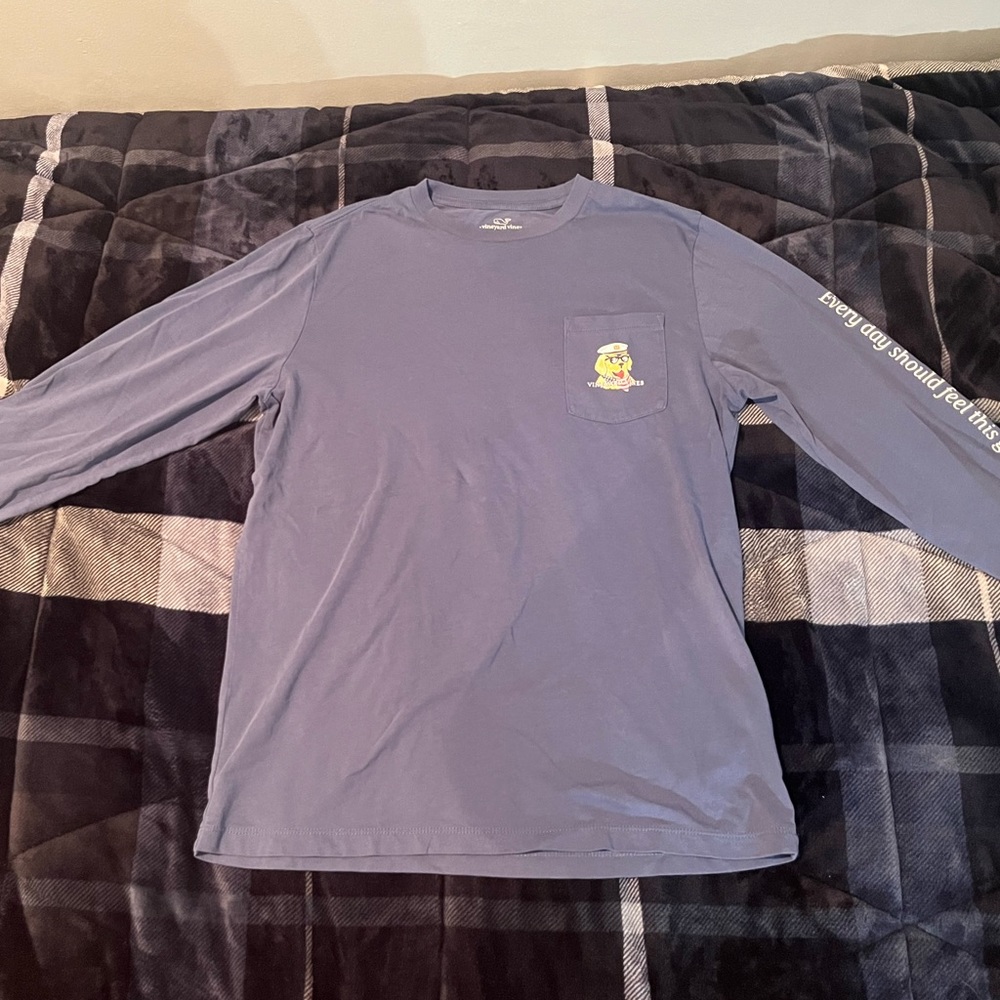 Vineyard Vines Pawty Animal Blue Men's Small / Boy's XL Long Sleeve T-Shirt